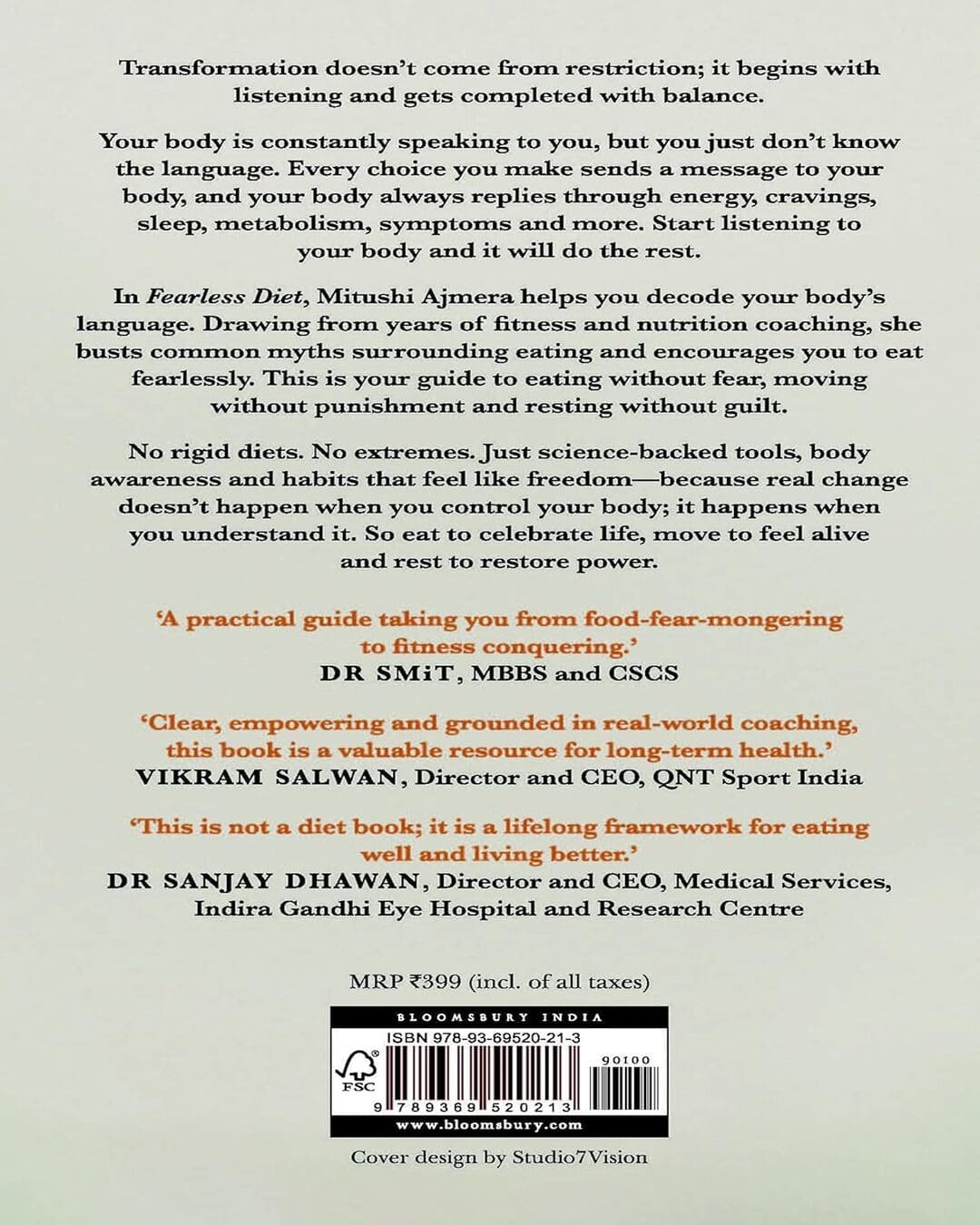 Fearless Diet: A step-by-step guide to balanced nutrition by Mitushi Ajmera [Paperback]