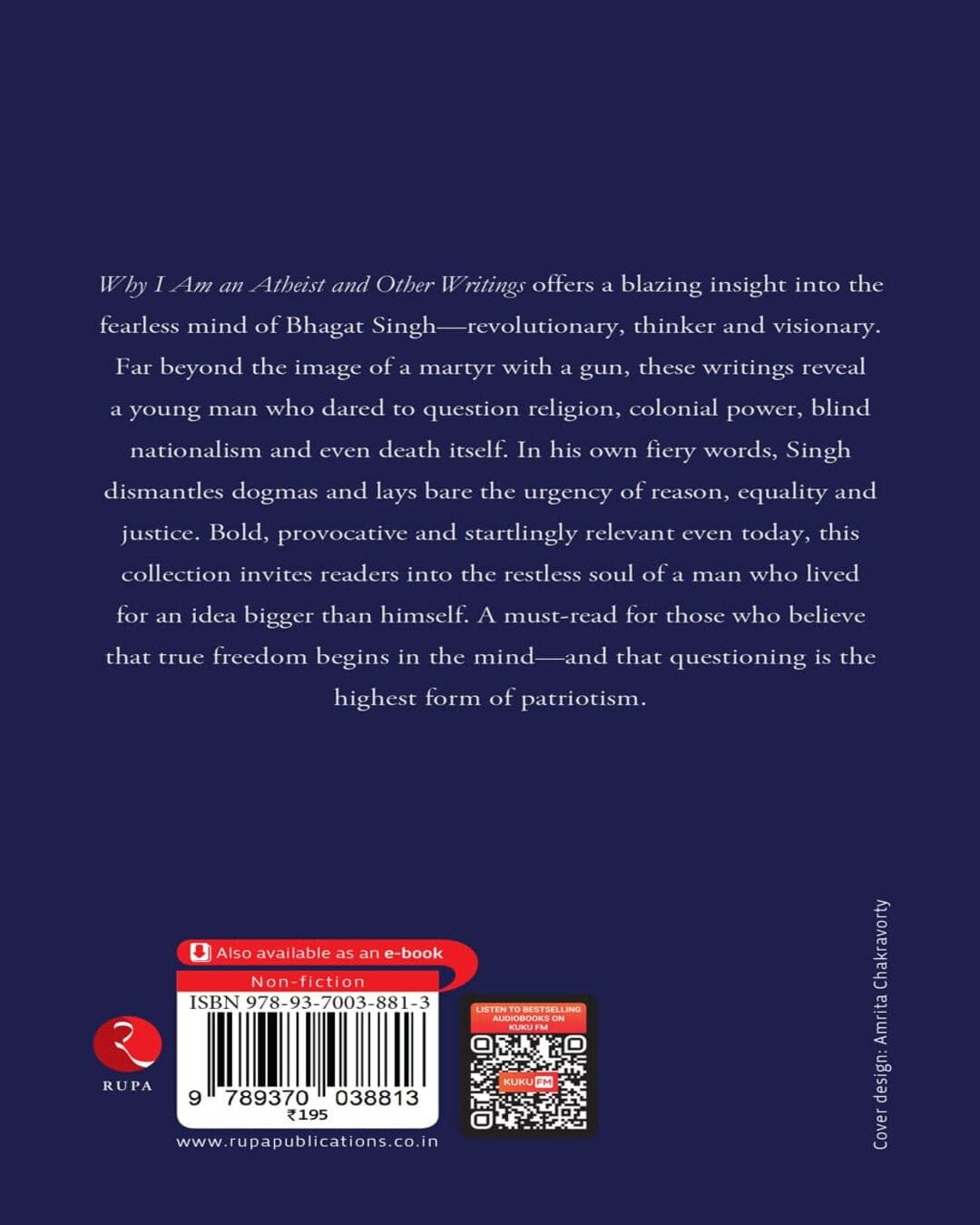 Why I Am An Atheist and Other Writings: Letters, Essays and Jail Diary of Bhagat by Bhagat Singh [Paperback]