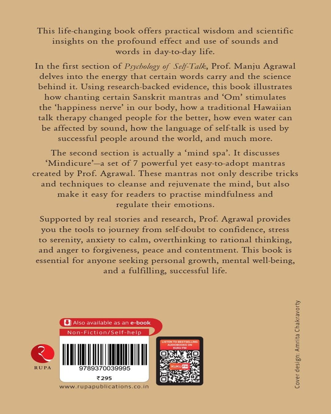Psychology Of Self-Talk: 7 Mindicure Mantras To A Happier, Healthier And Successful You by Prof. Manju Agrawal [Paperback]