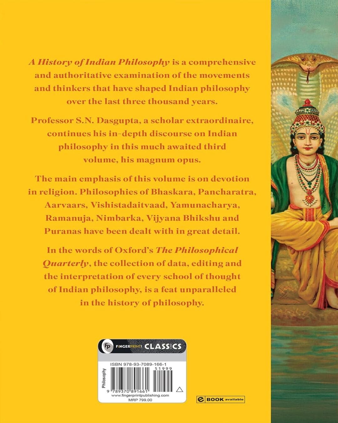 A History Of Indian Philosophy Volume 3 by S.N. Dasgupta [Paperback]