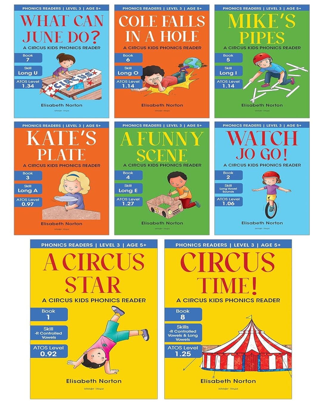 Circus Kids: Phonics Reader Level 3 (Pack Of 8) by Elisabeth Norton [Shrink Wrap]