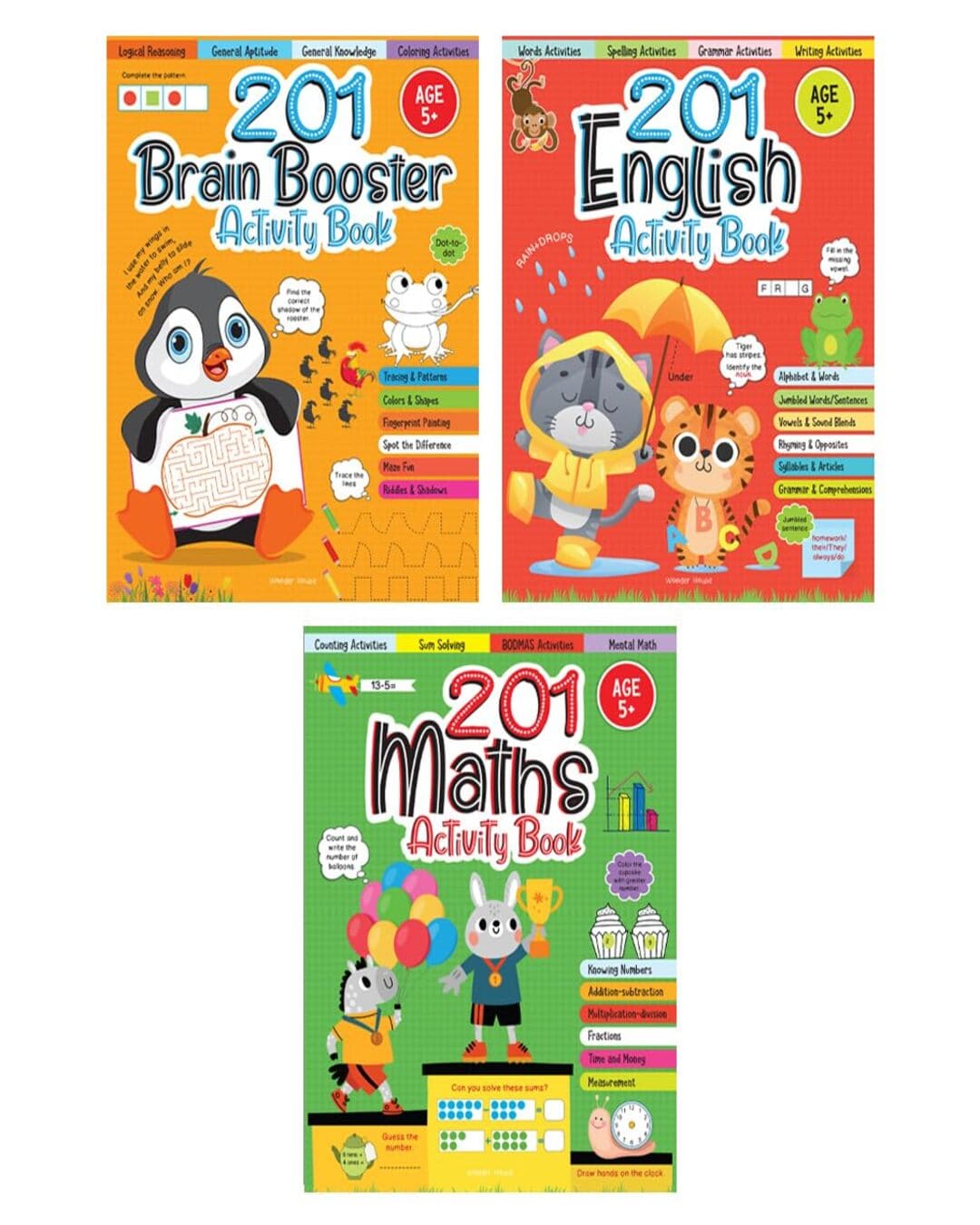 201 Activity Books (Pack Of 3 Books) by Wonder House Books [Product Bundle]