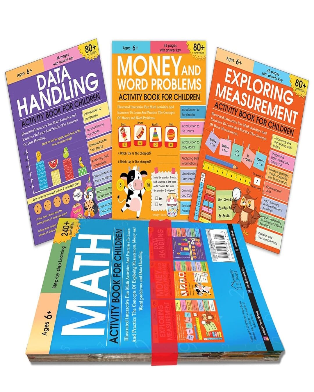 Math Activity Books Bundle 3-Measurement /Data Handling/Money And Word Problem -Pack Of 3 Book by Wonder Hosue [Paperback]