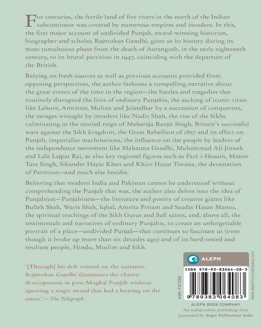 Punjab: A History from Aurangzeb to Mountbatten by Rajmohan Gandhi [Paperback]