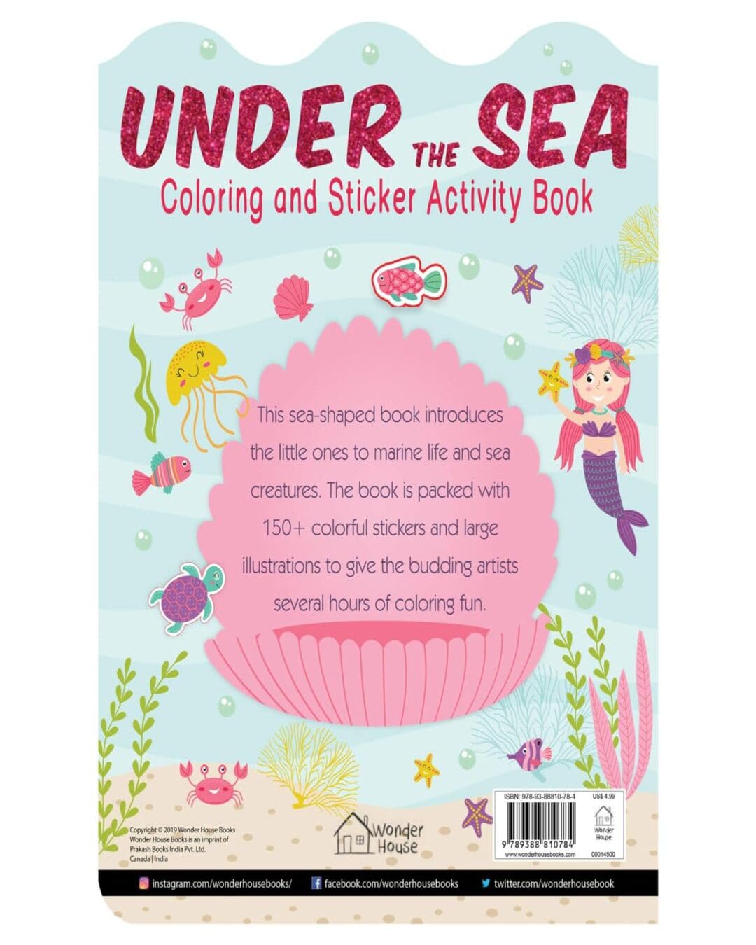 Under The Sea - Coloring and Sticker Activity Book (With 150+ Stickers) by Wonder House Books [Paperback]