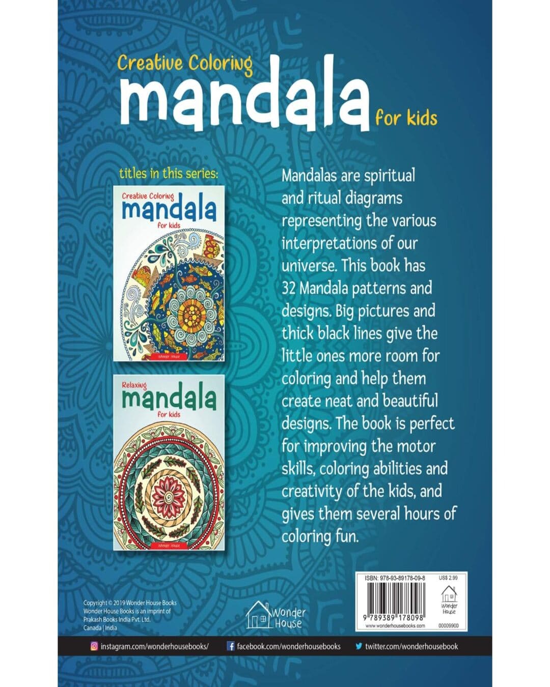 Creative Coloring Mandala For Kids : Coloring Book to Improve Concentration and Relaxation by Wonder House Books [Paperback]