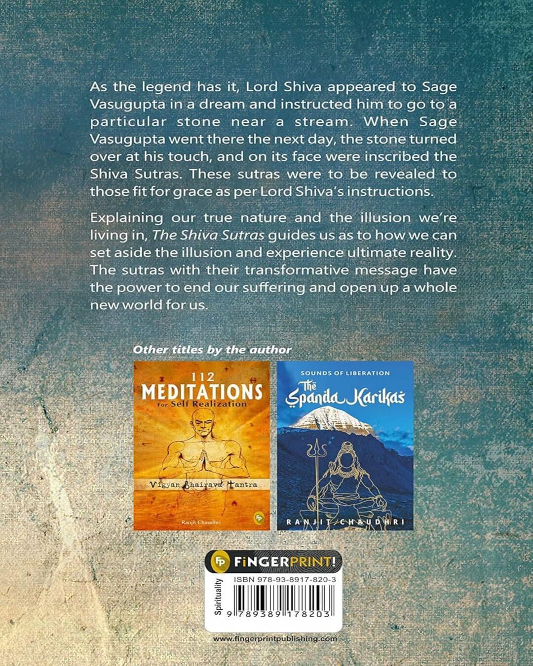 The Shiva Sutras by Ranjit Chaudhri [Paperback]