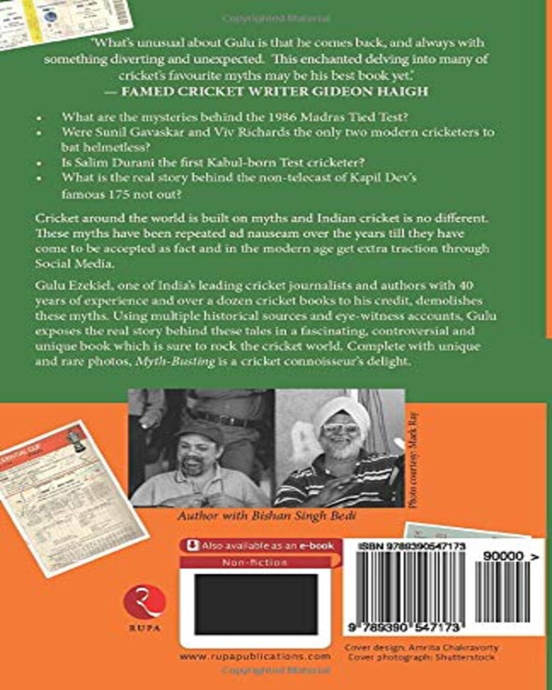 MYTH-BUSTING: Indian Cricket behind the Headlines by Gulu Ezekiel [Paperback]