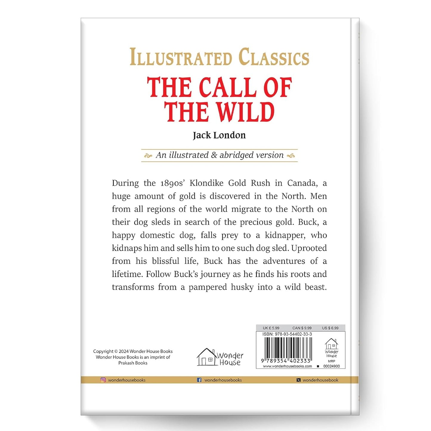 The Call of the Wild : Illustrated Abridged Children Classics English Novel with Review Questions by Jack London [Hardcover] - versoz.com