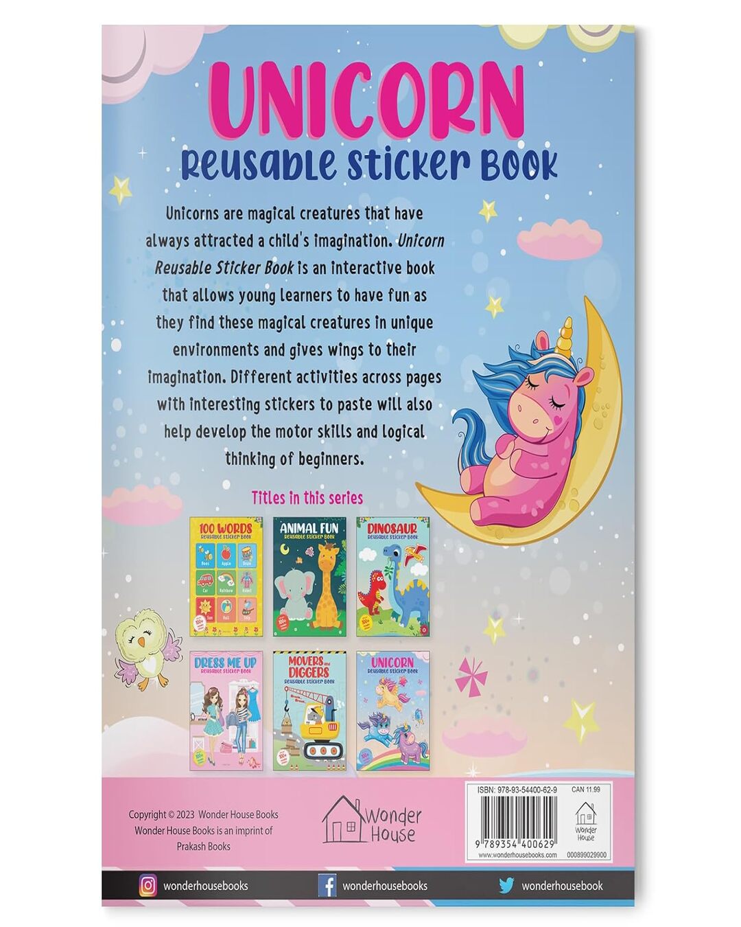 Unicorn Reusable Sticker Book For Children by Wonder House Books [Paperback] - versoz.com