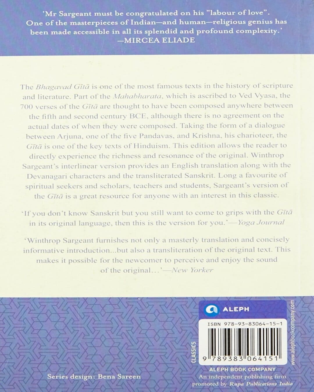 The Bhagavad Gita by Winthrop Sargeant (Translator) [Paperback] - versoz.com