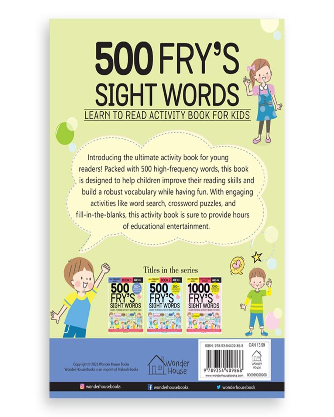 500 Fry's Sight Words: Learn to Read Activity Book for Kids - Book -1 [Paperback] - versoz.com