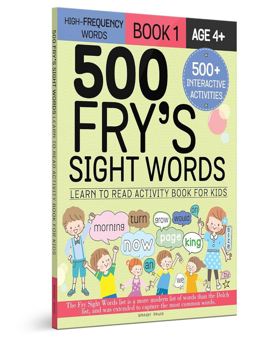 500 Fry's Sight Words: Learn to Read Activity Book for Kids - Book -1 [Paperback] - versoz.com