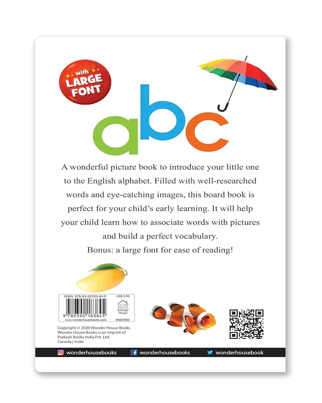 Abc - Early Learning Board Book With Large Font : Big Board Books Series by Wonder House Books [Board Books] - versoz.com