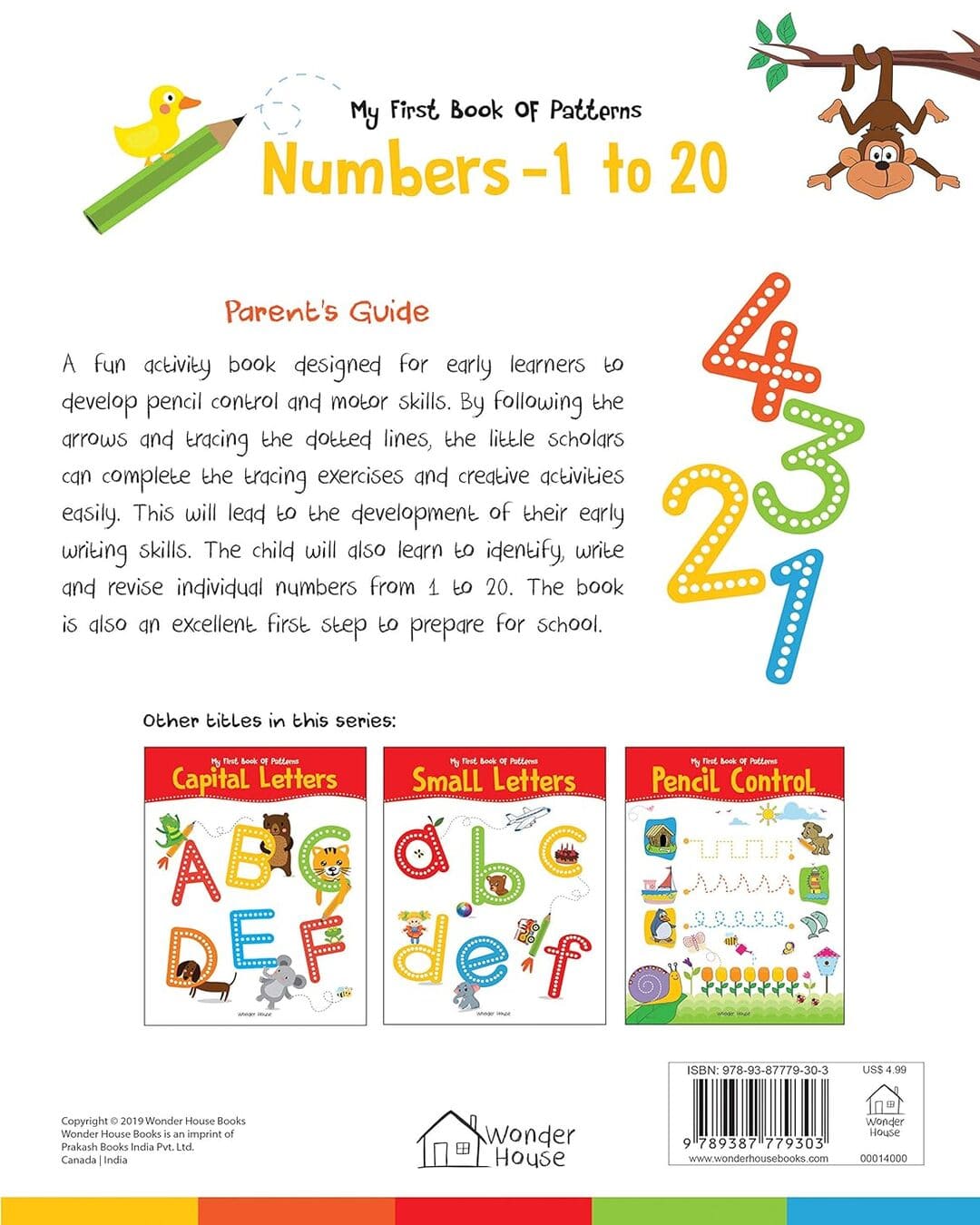My First Book of Patterns Numbers 1 to 20: Write and Practice Patterns and Numbers 1 to 20 by Wonder House Books [Paperback] - versoz.com