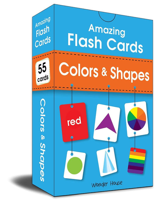 Amazing Flash Cards Colors & Shapes: Early Development of Preschool Toddler (55 Cards) by Wonder House Books [Card Book] - versoz.com
