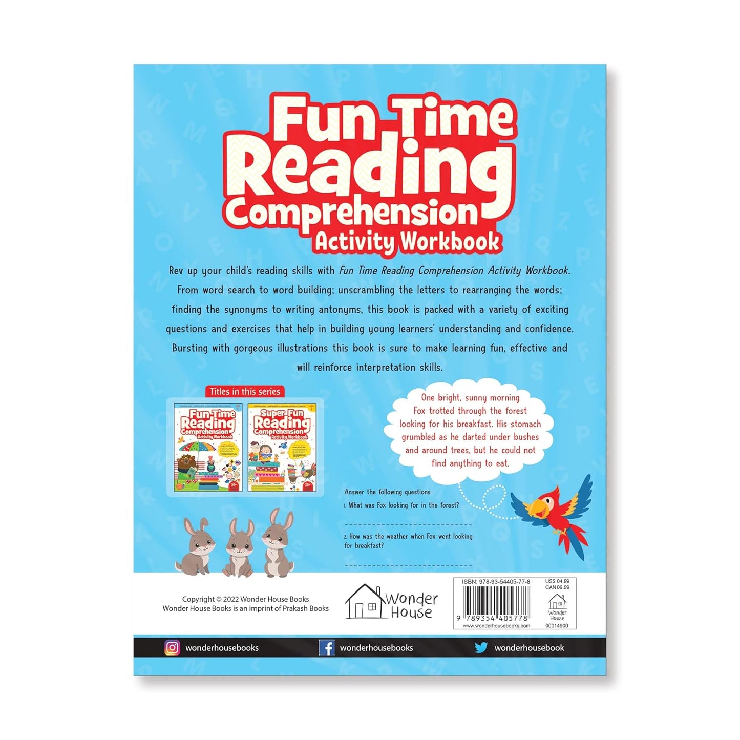 Fun Time Reading Comprehension - Activity Workbook For Children - Level 1 by Wonder House Books [Paperback] - versoz.com