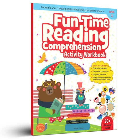 Fun Time Reading Comprehension - Activity Workbook For Children - Level 1 by Wonder House Books [Paperback] - versoz.com