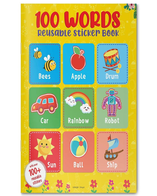 100 Words Reusable Sticker Book for Children [Paperback] - versoz.com