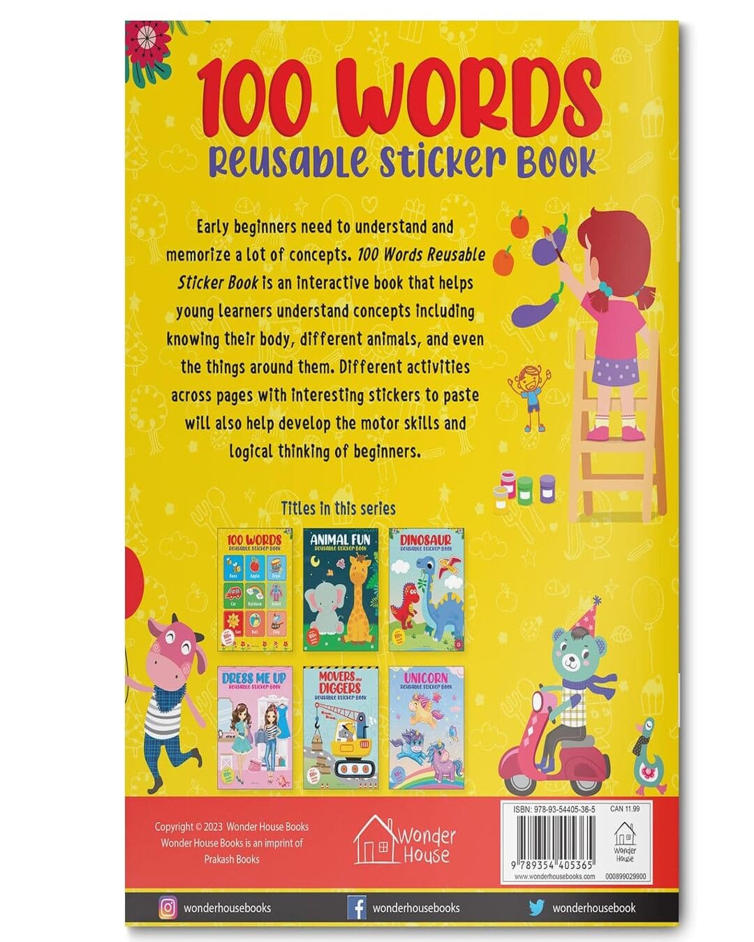 100 Words Reusable Sticker Book for Children [Paperback] - versoz.com