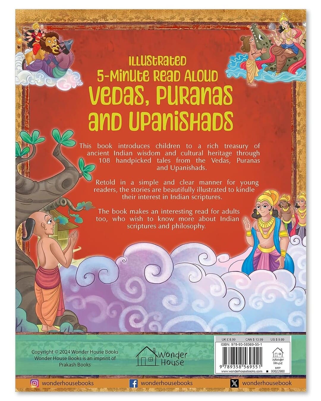 Vedas, Puranas and Upanishads : Illustrated 5 Minute Read Aloud by Wonder House Books [Paperback] - versoz.com