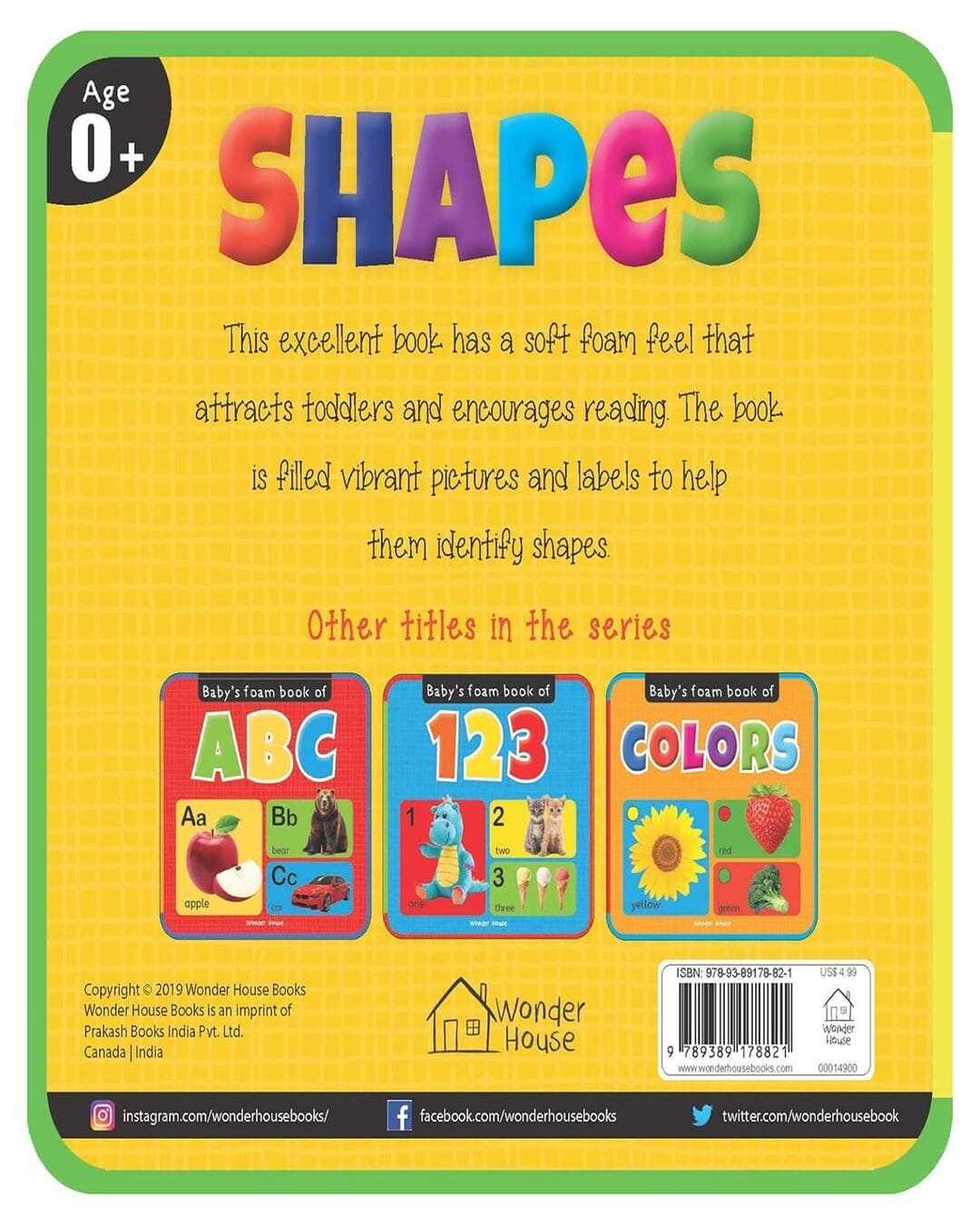 Babys Foam Book of Shapes (Babys Foam Books) by Wonder House Books [Board book] - versoz.com