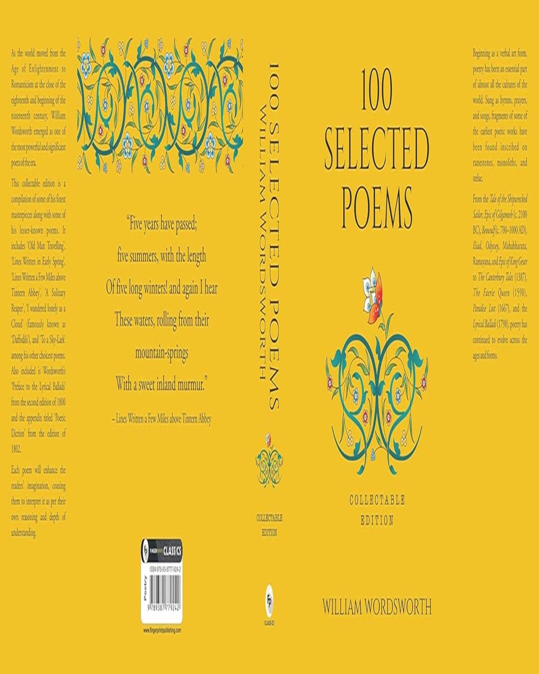 100 Selected Poems by William Wordsworth [Collectable Hardbound Edition] [Hardcover] - versoz.com