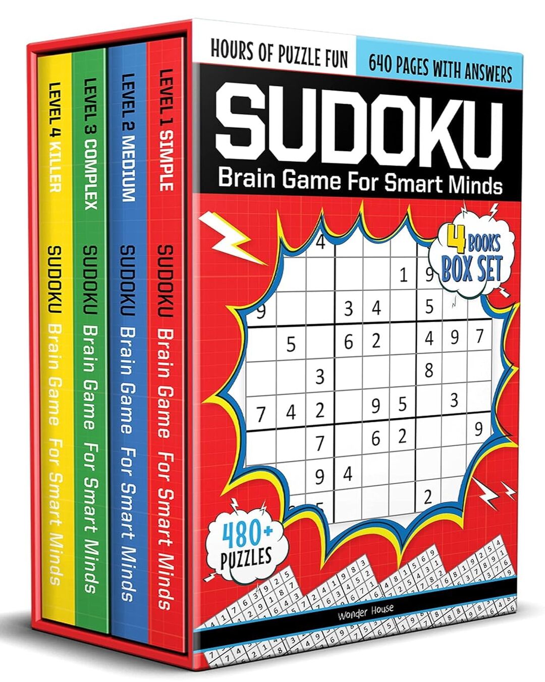 Sudoku - Brain Games For Smart Minds Box Set Of 4 Books : Brain Booster Puzzles for Kids, 480 + Fun Games. Combo of Easy, Hard, Killer, Complex Levels.: Box Set of Books Levels 1-4 [Paperback] - versoz.com