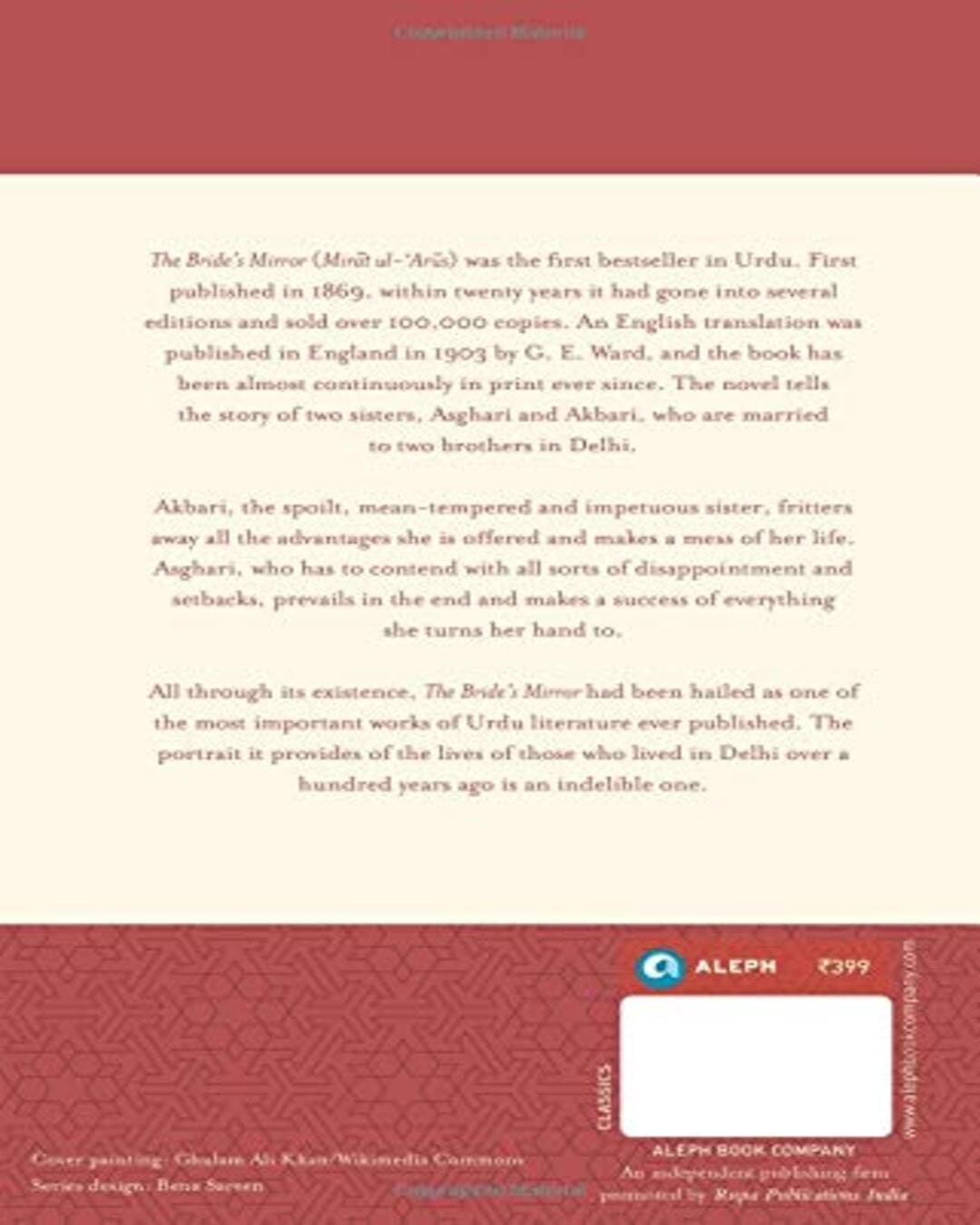 The Bride’s Mirror: A Tale Of Life In Delhi A Hundred Years Ago by Nazir Ahmad [Paperback] - versoz.com