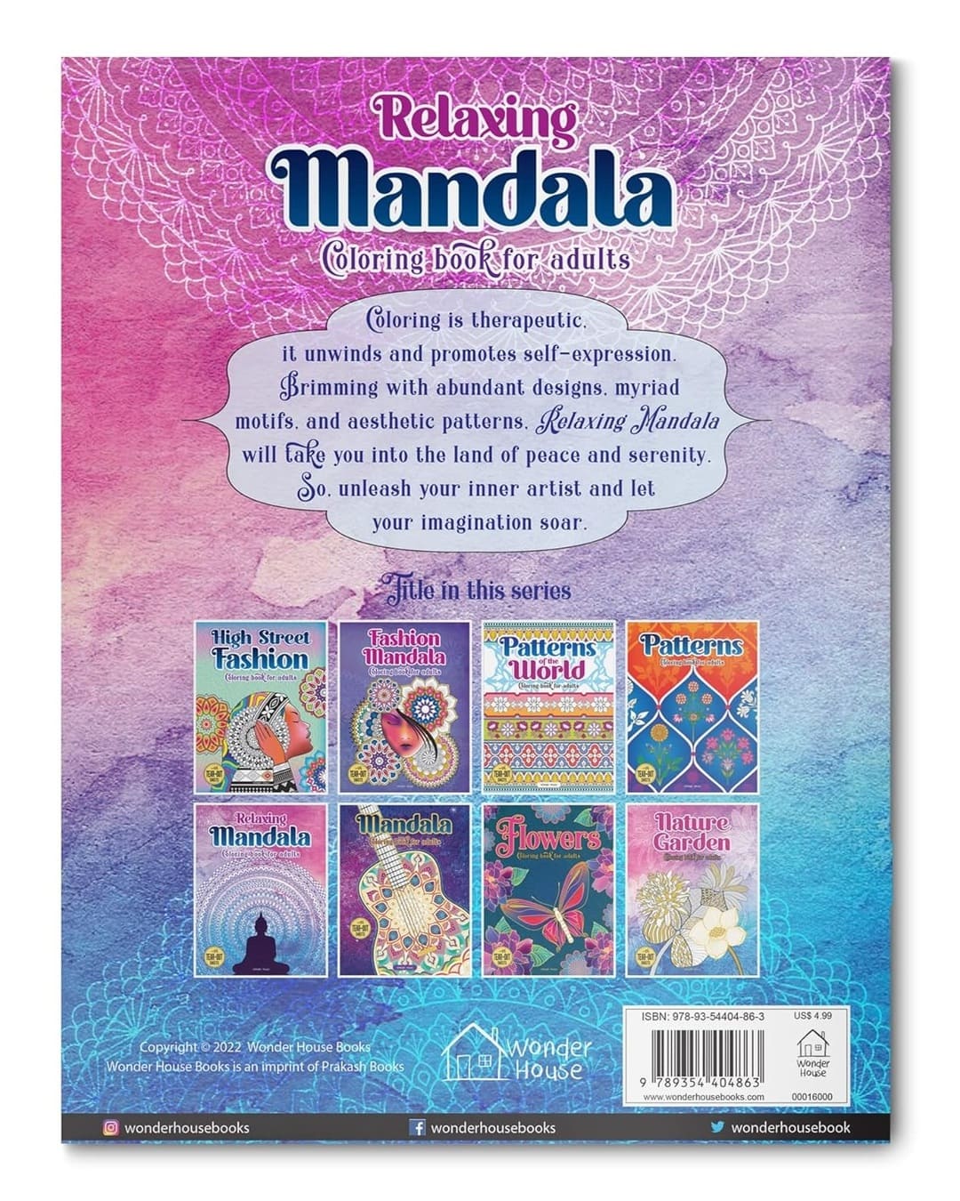 Relaxing Mandala Coloring Book for Adults by Wonder House Books [Paperback] - versoz.com
