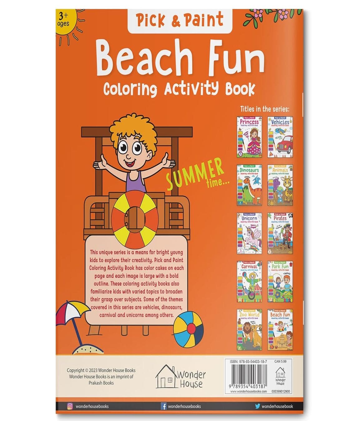 Pick and Paint Coloring Activity Book For Kids: Beach Fun by Wonder House Books [Paperback] - versoz.com