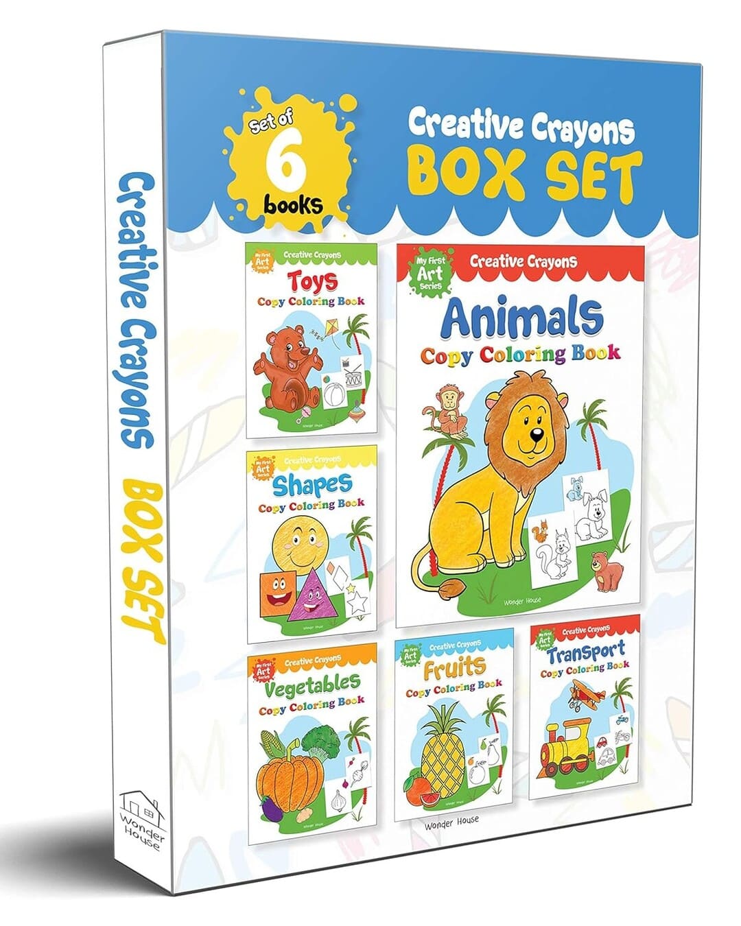 Colouring Books Super Boxset: Pack of 6 Crayon Copy Colour Books for Kids [Paperback] - versoz.com