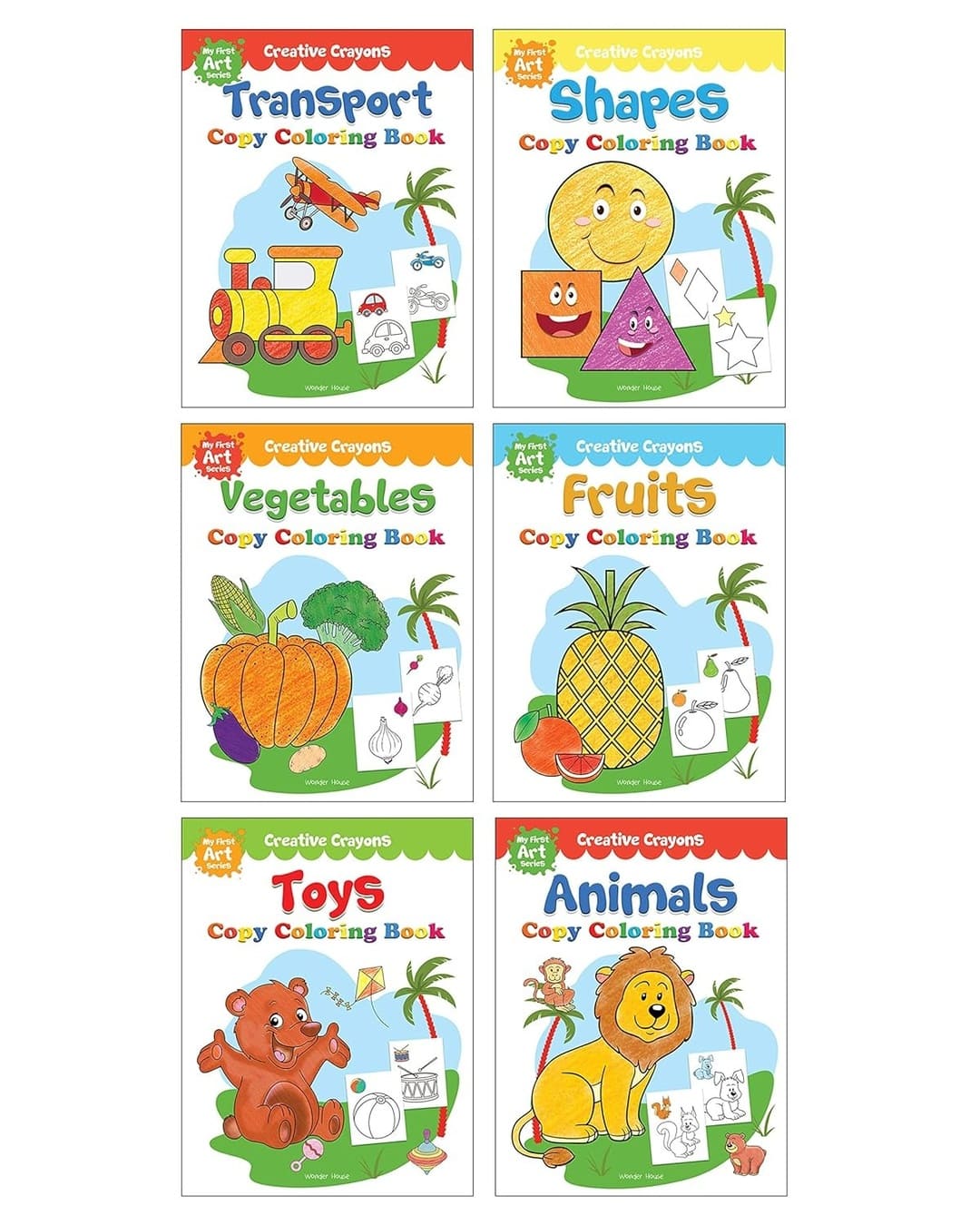 Colouring Books Super Boxset: Pack of 6 Crayon Copy Colour Books for Kids [Paperback] - versoz.com
