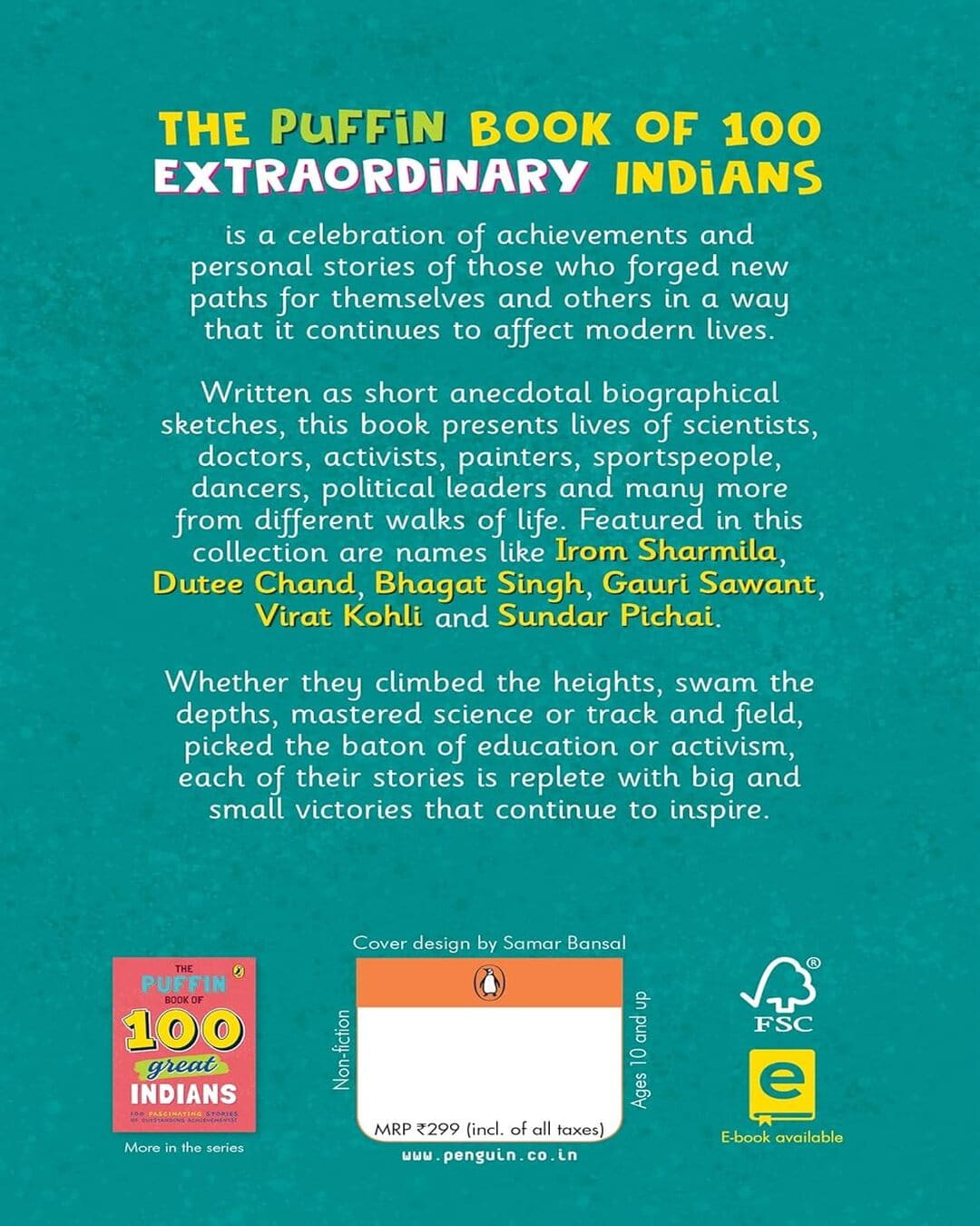 The Puffin Book Of 100 Extraordinary Indians by Venkatesh Vedam [Paperback] - versoz.com