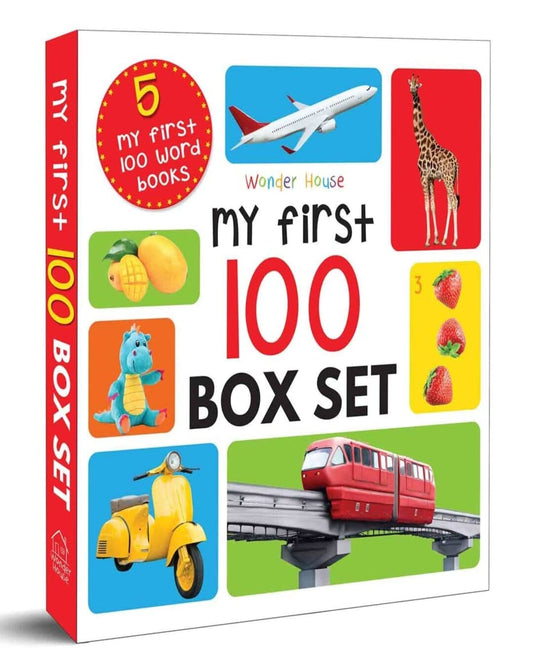My First 100 Series Boxset- Pack of 5 Picture Books for Children (Animals, Words, Numbers, Food We Eat and Things That Move) [Paperback] - versoz.com
