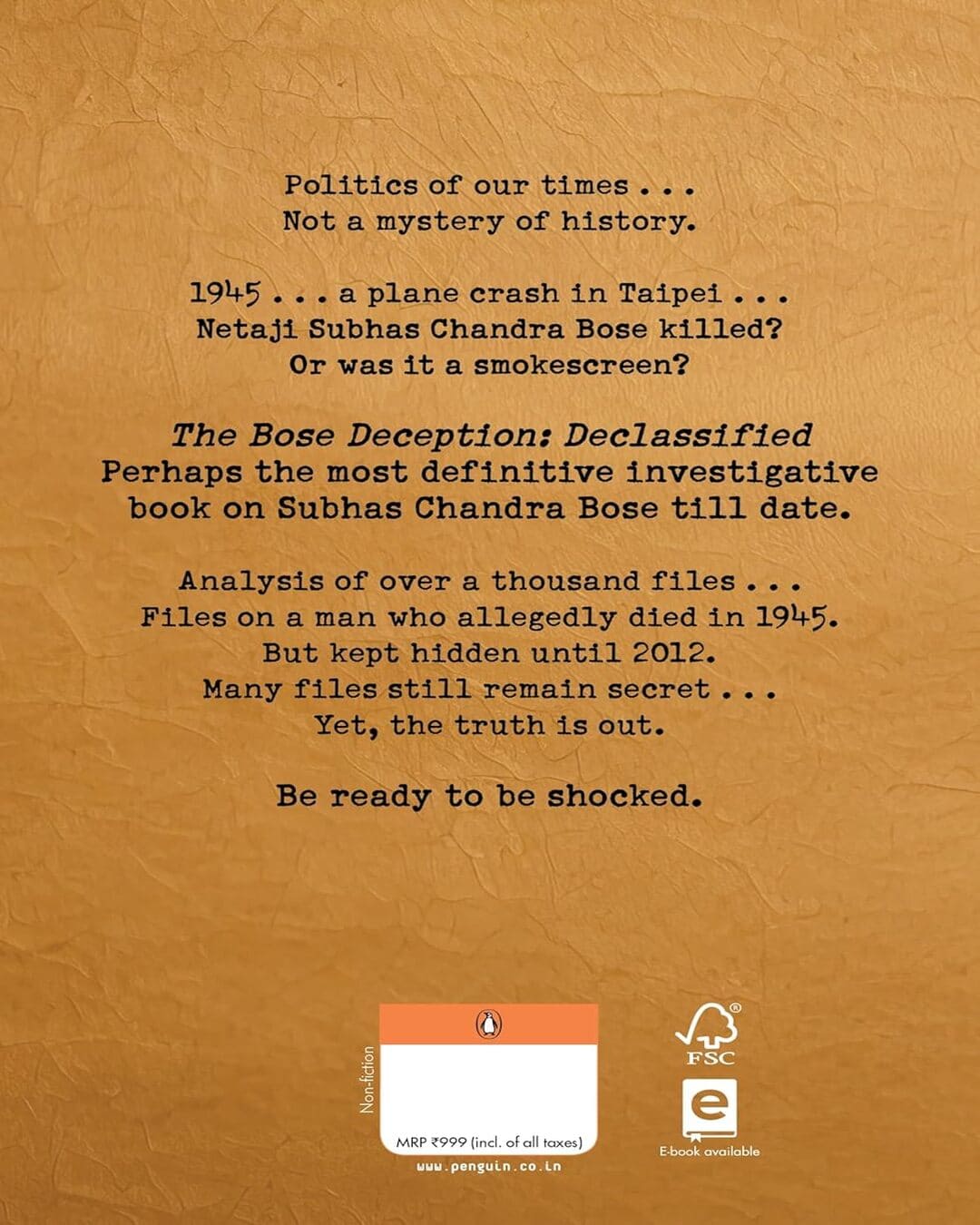The Bose Deception: Declassified by Anuj Dhar & Chandrachur Ghose [Hardcover] - versoz.com
