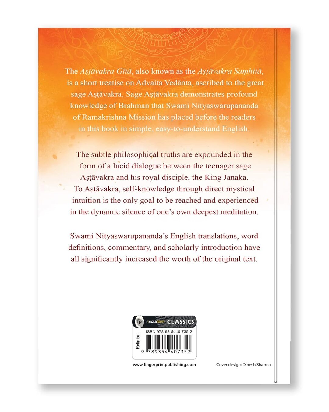 Ashtavakra Gita by Swami Nityaswarupananda [Paperback] - versoz.com