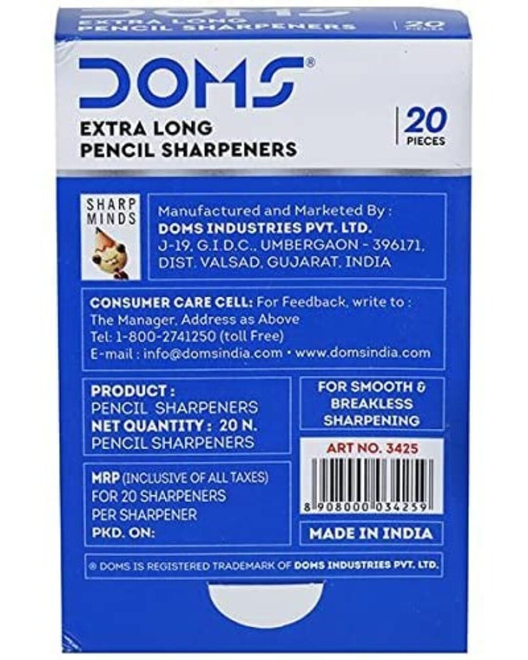 Doms Extra Long Pencil Sharpeners | 1 Sharpener - versoz.com