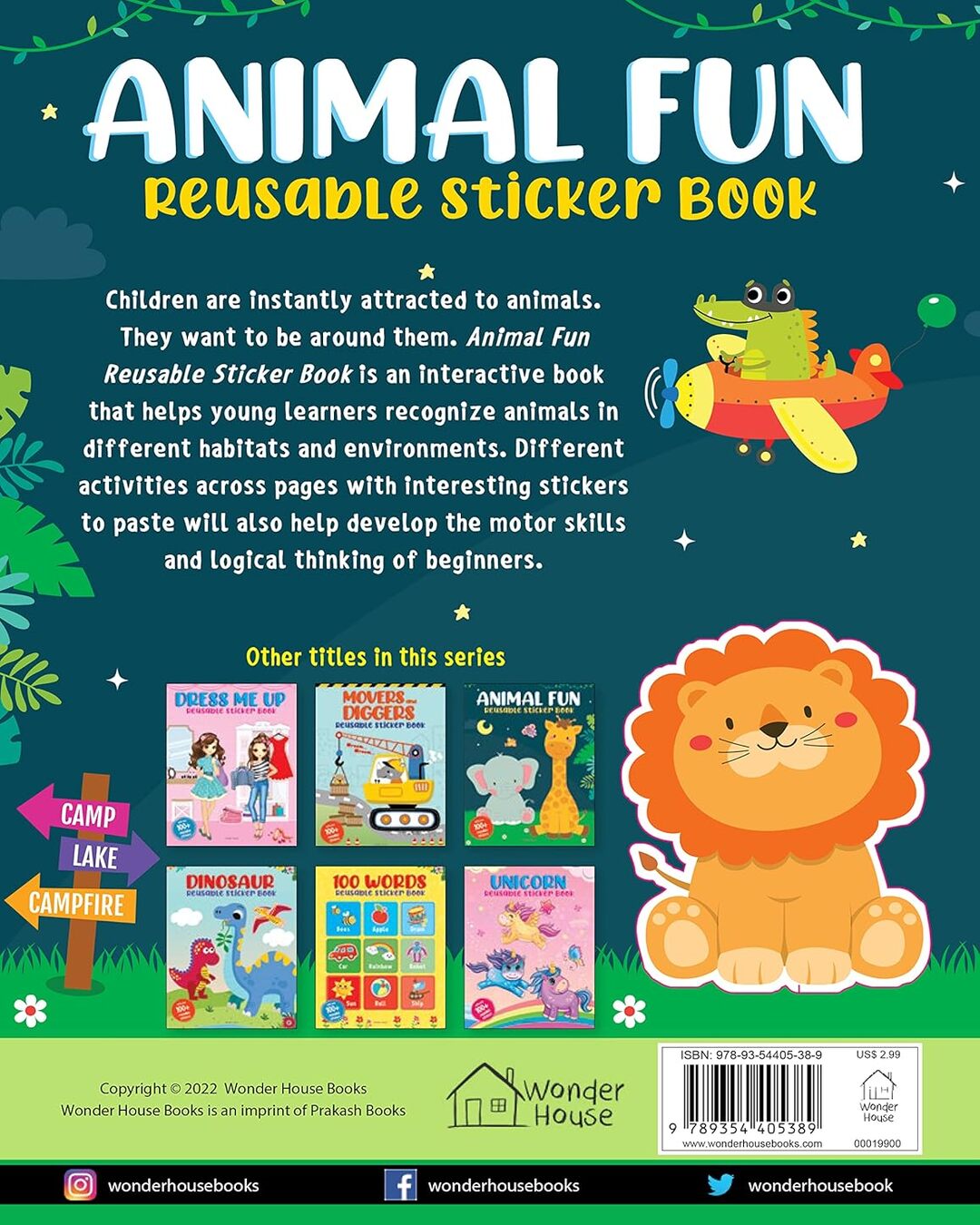 Animal Fun Reusable Sticker BookÂ For Children by Wonder House Books [Paperback] - versoz.com