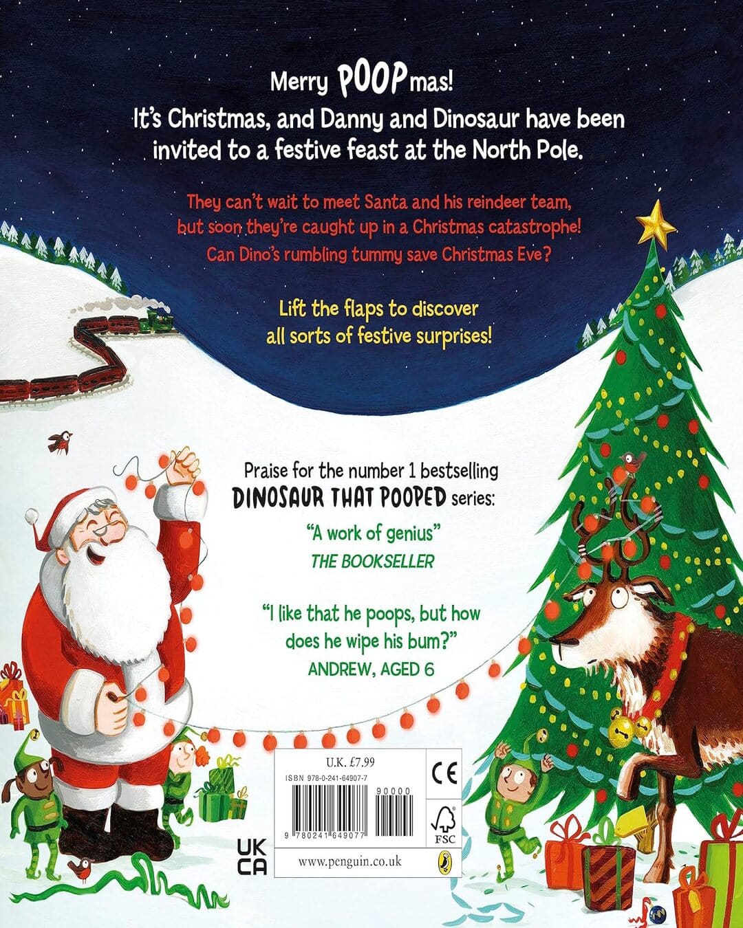 The Dinosaur That Pooped A Reindeer! by Fletcher, Tom [Paperback] - versoz.com