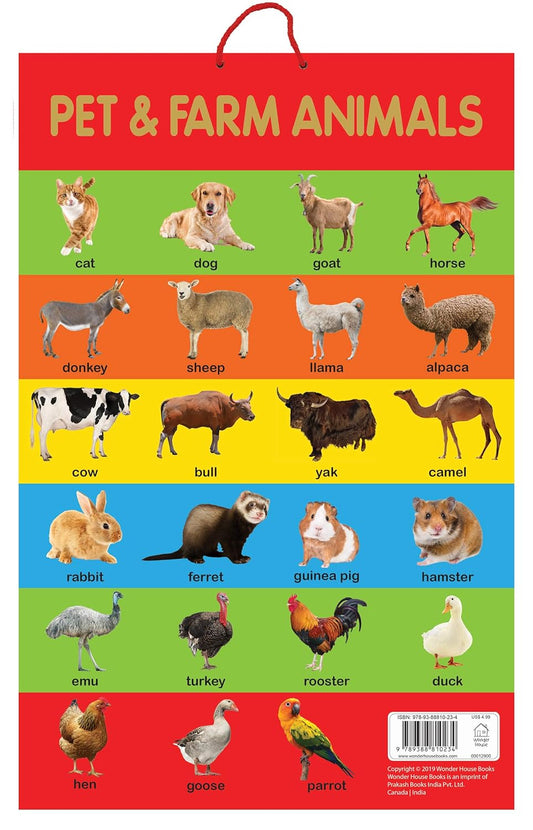 Pet & Farm Animals - Early Learning Educational Posters For Children: Perfect For Kindergarten, Nurs by Wonder House Books [Paperback] - versoz.com