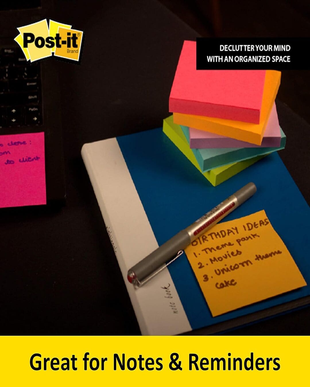 3M Post-it Sticky Note Cube, 200 Sheets (4 Colors x 50 Sheets) | 3" x 3" Size - versoz.com