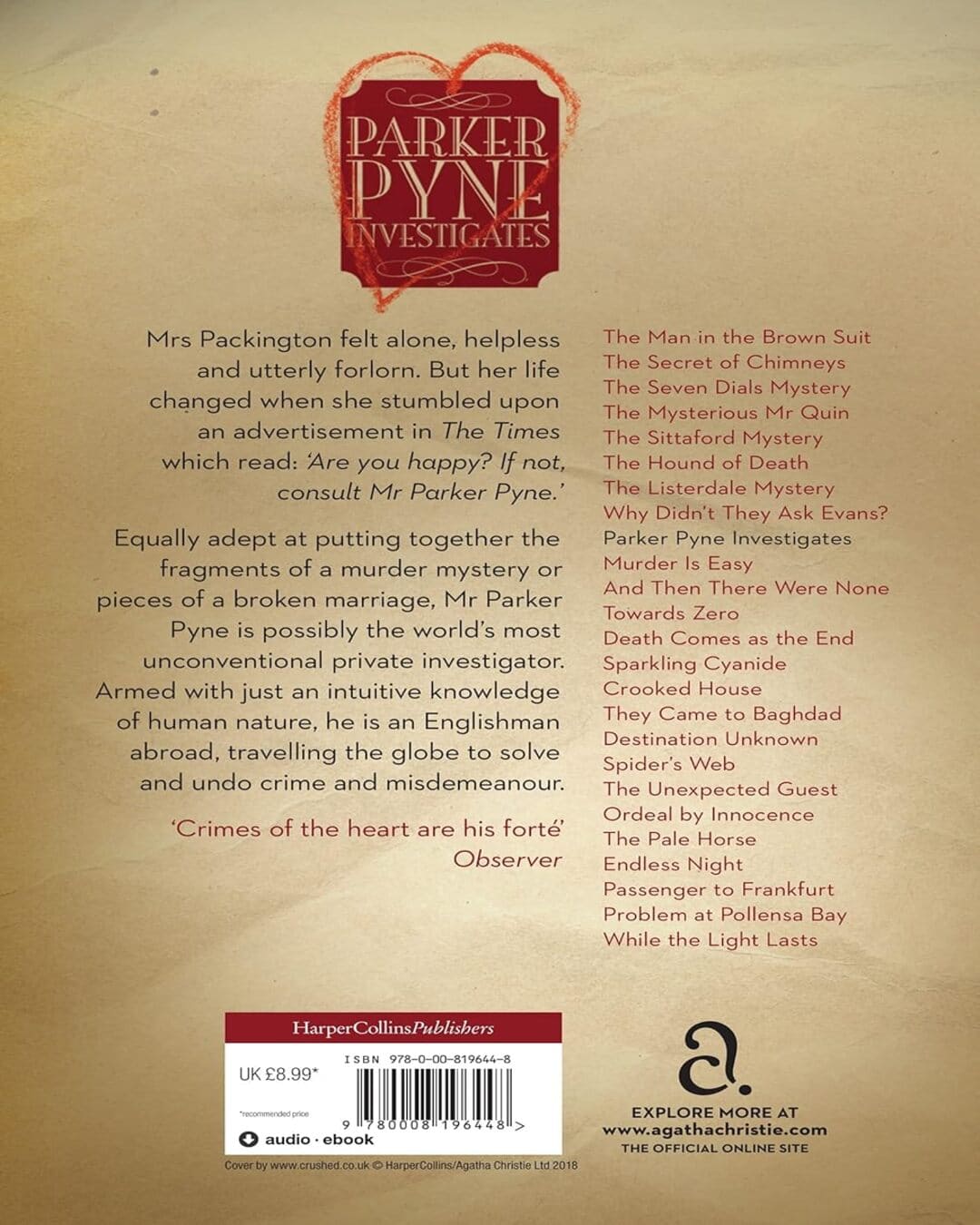 Parker Pyne Investigates by Agatha Christie [Paperback] - versoz.com