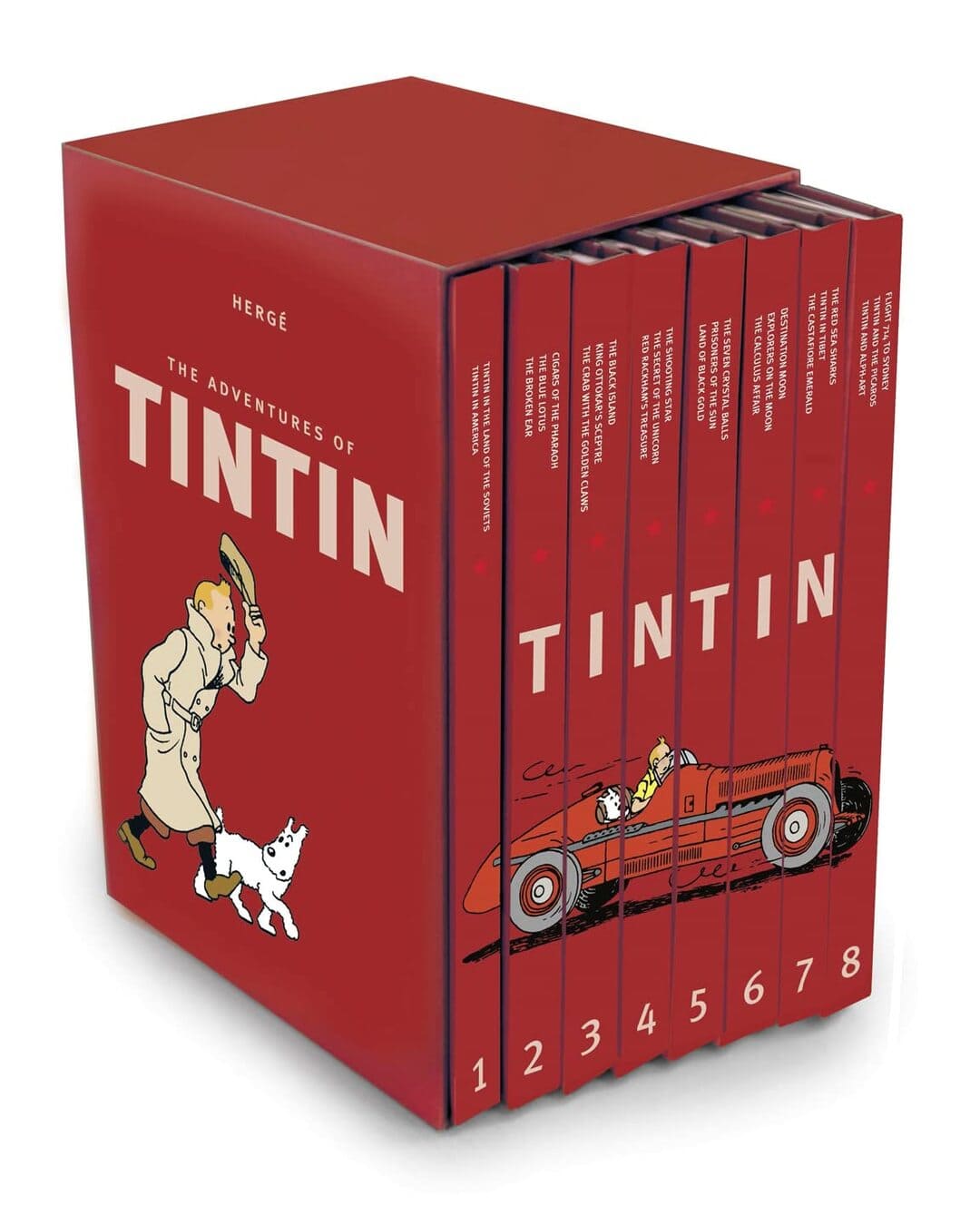 Tintin Box Set : Red (Set Of 8 Books) by Herge [Hardcover] - versoz.com