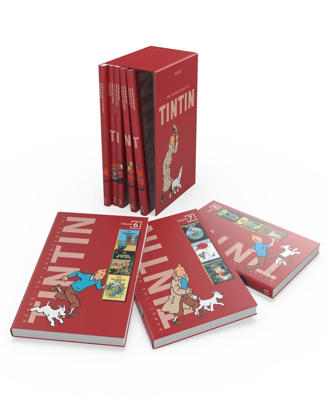 Tintin Box Set : Red (Set Of 8 Books) by Herge [Hardcover] - versoz.com