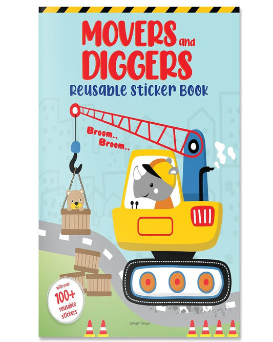 Movers and Diggers Reusable Sticker Book For Children by Wonder House Books [Paperback] - versoz.com