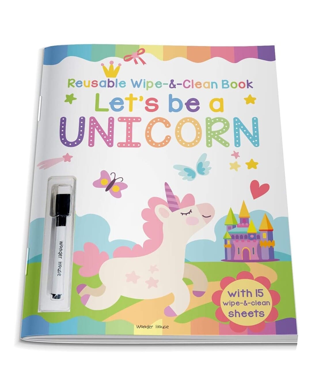 Let's be a Unicorn : Reusable Wipe & Clean Book by Wonder House Books [Board Book] - versoz.com