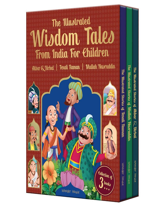 The Illustrated Wisdom Tales from India for Children (Boxed set of 3 Books)-Tenali Rama |Akbar and Birbal | Mulla Nasruddin [Paperback] - versoz.com