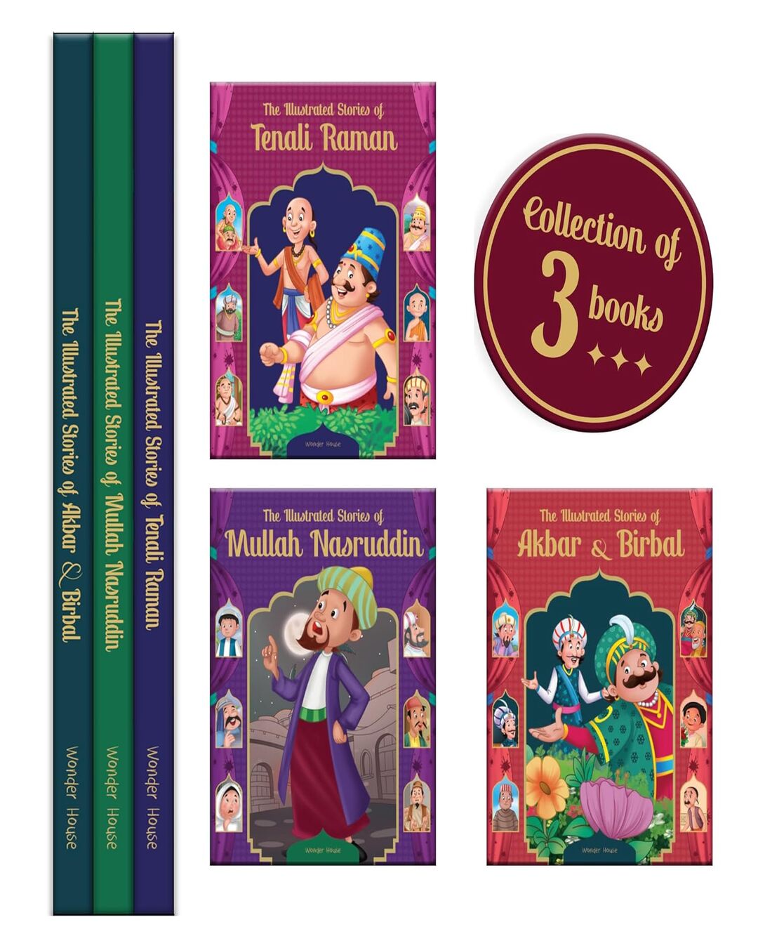 The Illustrated Wisdom Tales from India for Children (Boxed set of 3 Books)-Tenali Rama |Akbar and Birbal | Mulla Nasruddin [Paperback] - versoz.com