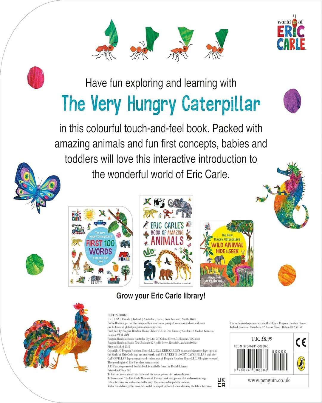 The Very Hungry Caterpillarâ€™S Touch And Feel Animals by Carle Eric [Board book] - versoz.com